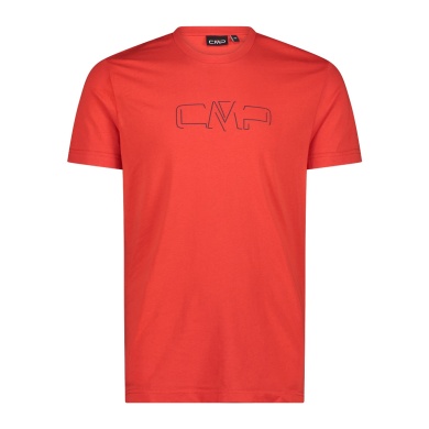 CMP Freizeit-Wander-Tshirt Logo Print (Baumwolle) rot Herren